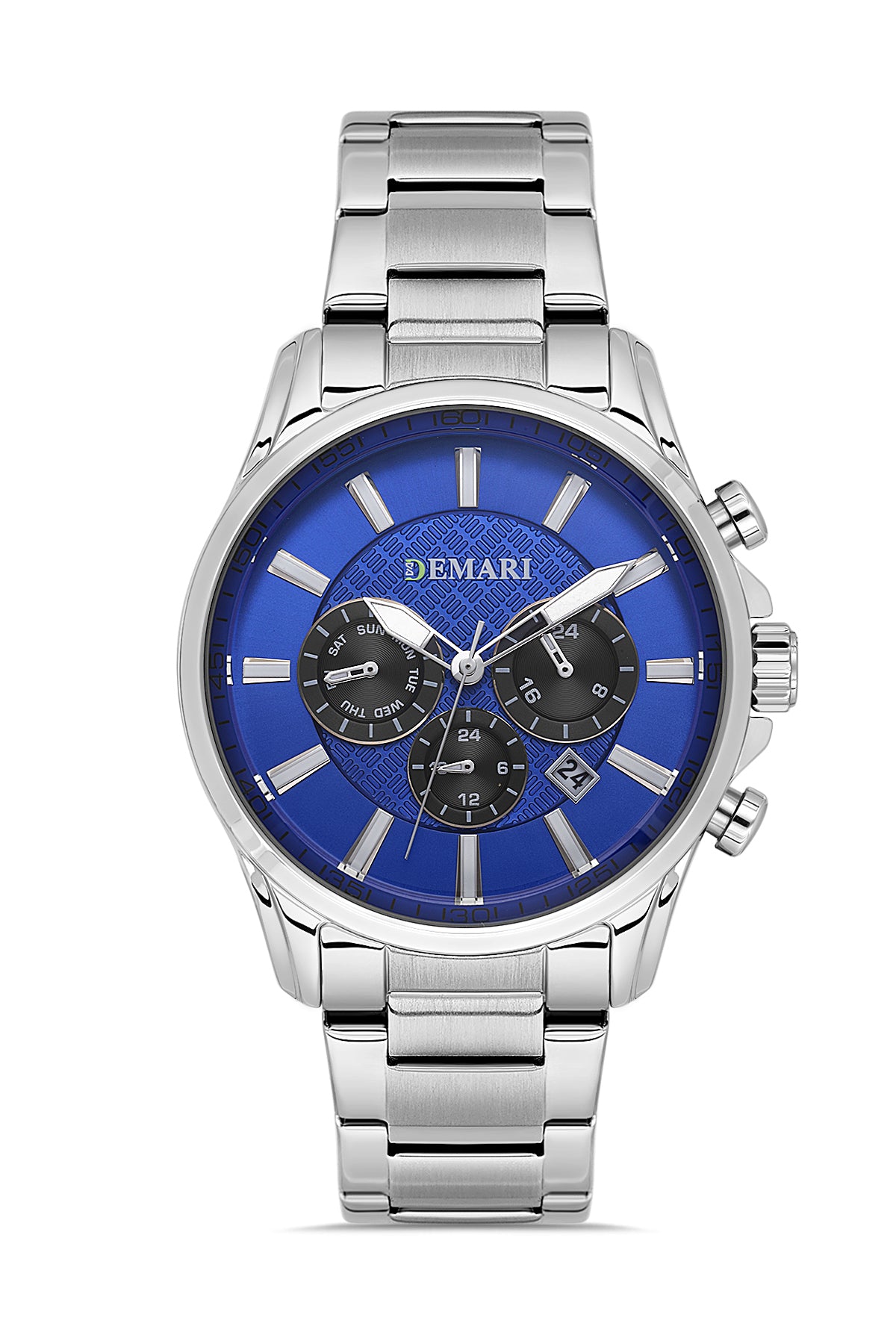 Erkek Kol Saati Quartz Mekanizma Gümüş Çelik Kordon Mavi Kadran – DM-00100G-A3