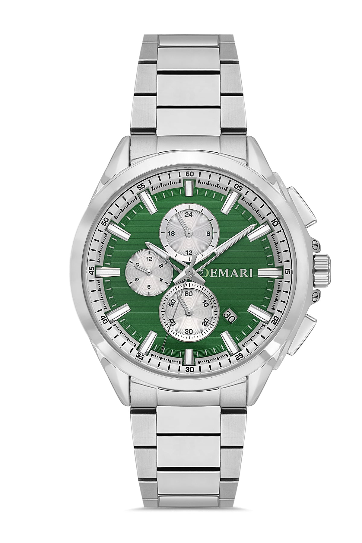 Erkek Kol Saati Quartz Mekanizma Multifunction Çelik Kordon Yeşil Kadran – DM-00118G-A10