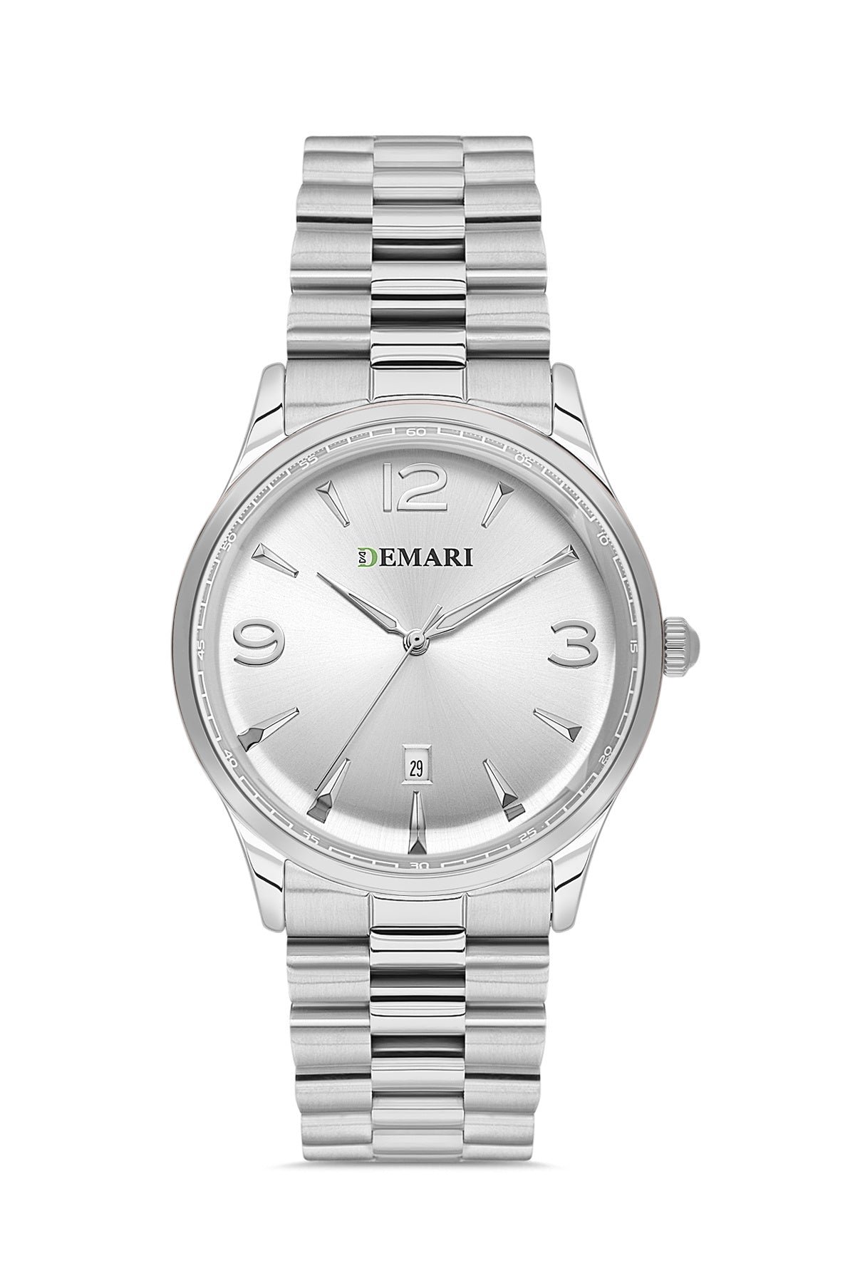 Erkek Kol Saati Quartz Mekanizma Gümüş Çelik Kasa ve Kordon Beyaz Kadran DM-00117G-A9