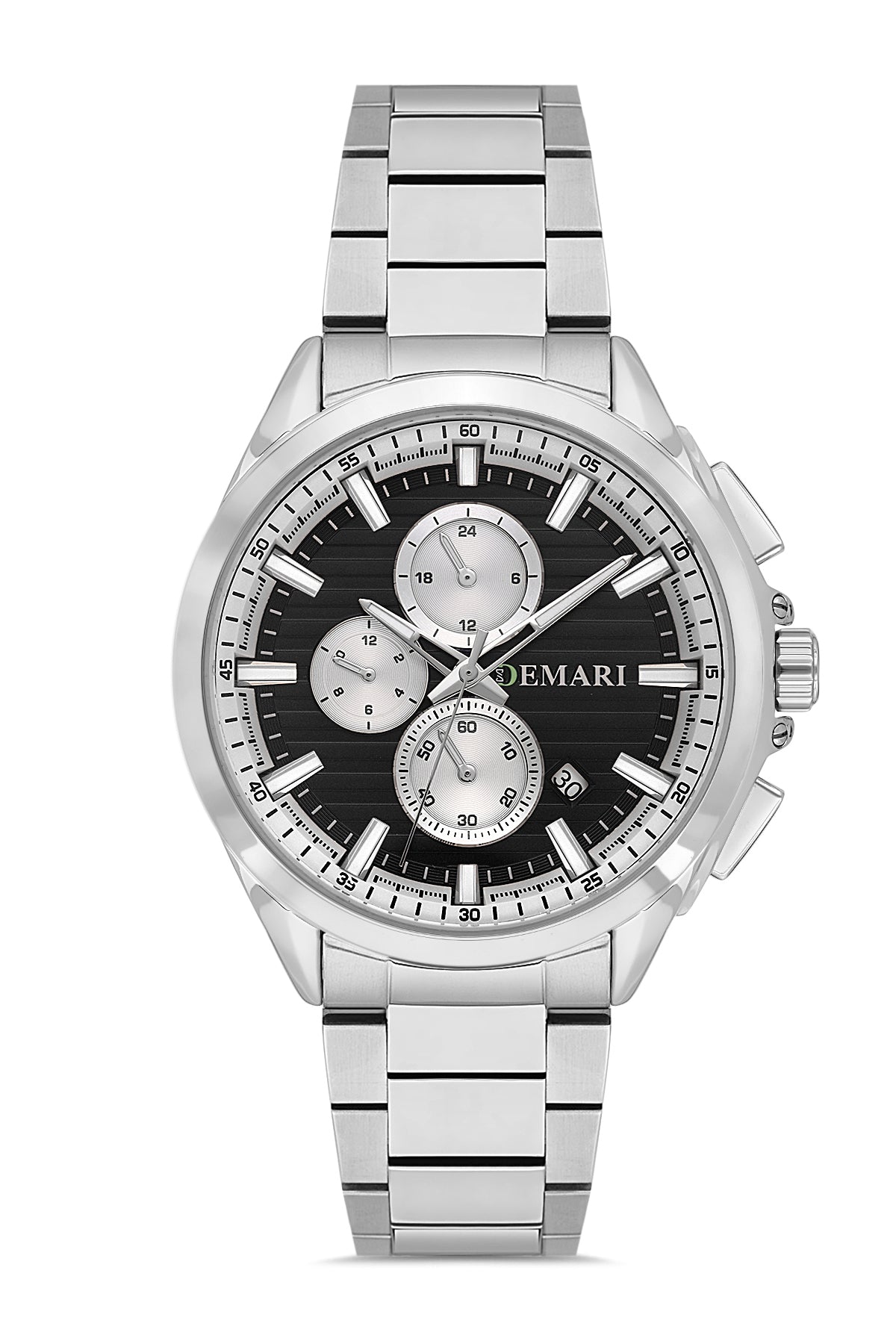Erkek Kol Saati Quartz Mekanizma Multifunction Çelik Kordon Siyah Kadran – DM-00118G-A2