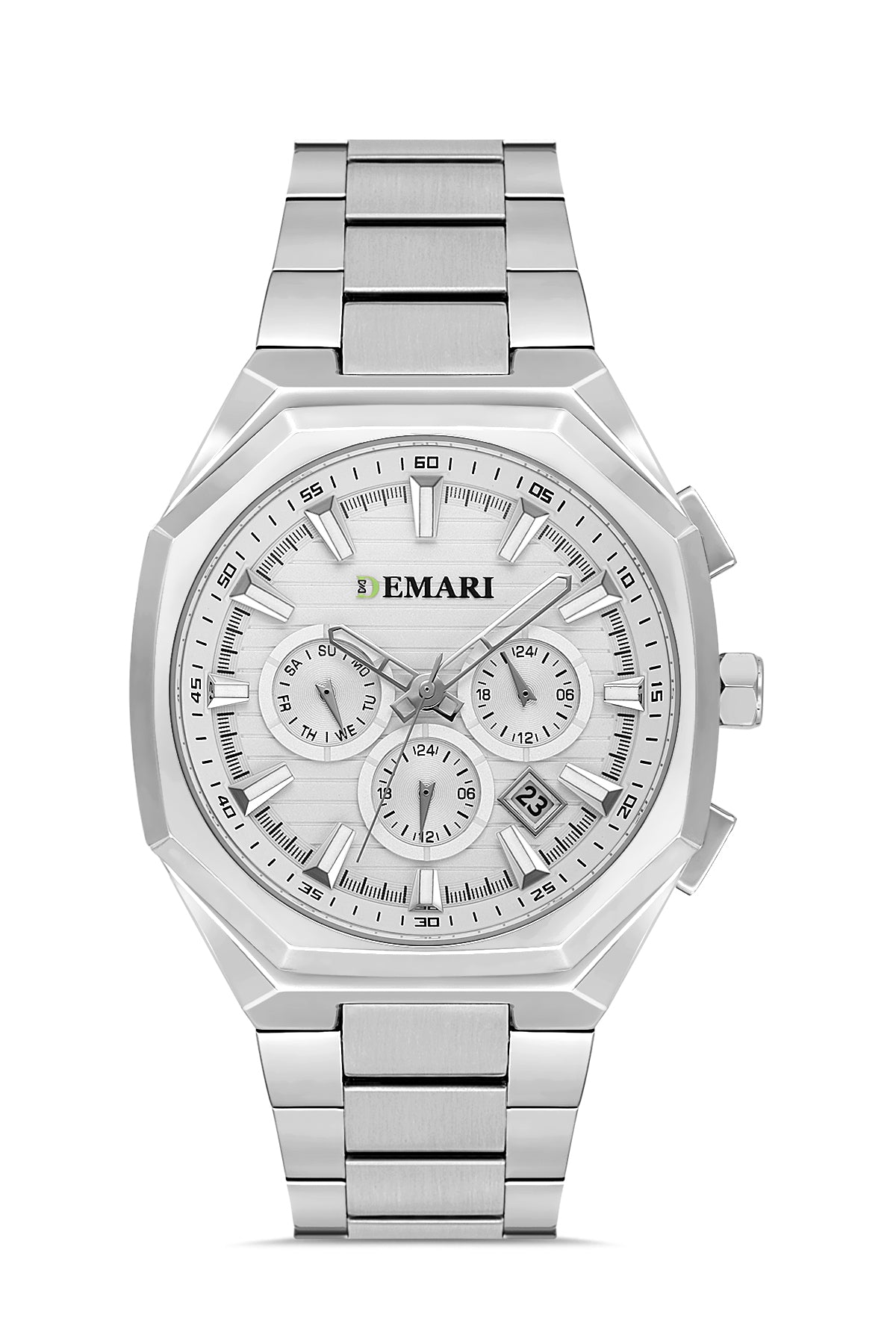 Erkek Kol Saati Quartz Mekanizma Gümüş Çelik Kordon Silver Kadran Köşeli Kasa – DM-00106G-A1
