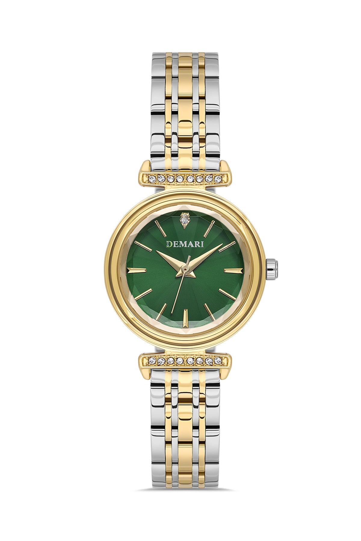 Kadın Kol Saati Quartz Mekanizma Gold Çelik Kordon Taş Detaylı Gold Kadran Yuvarlak Kasa DM-00111L-D10