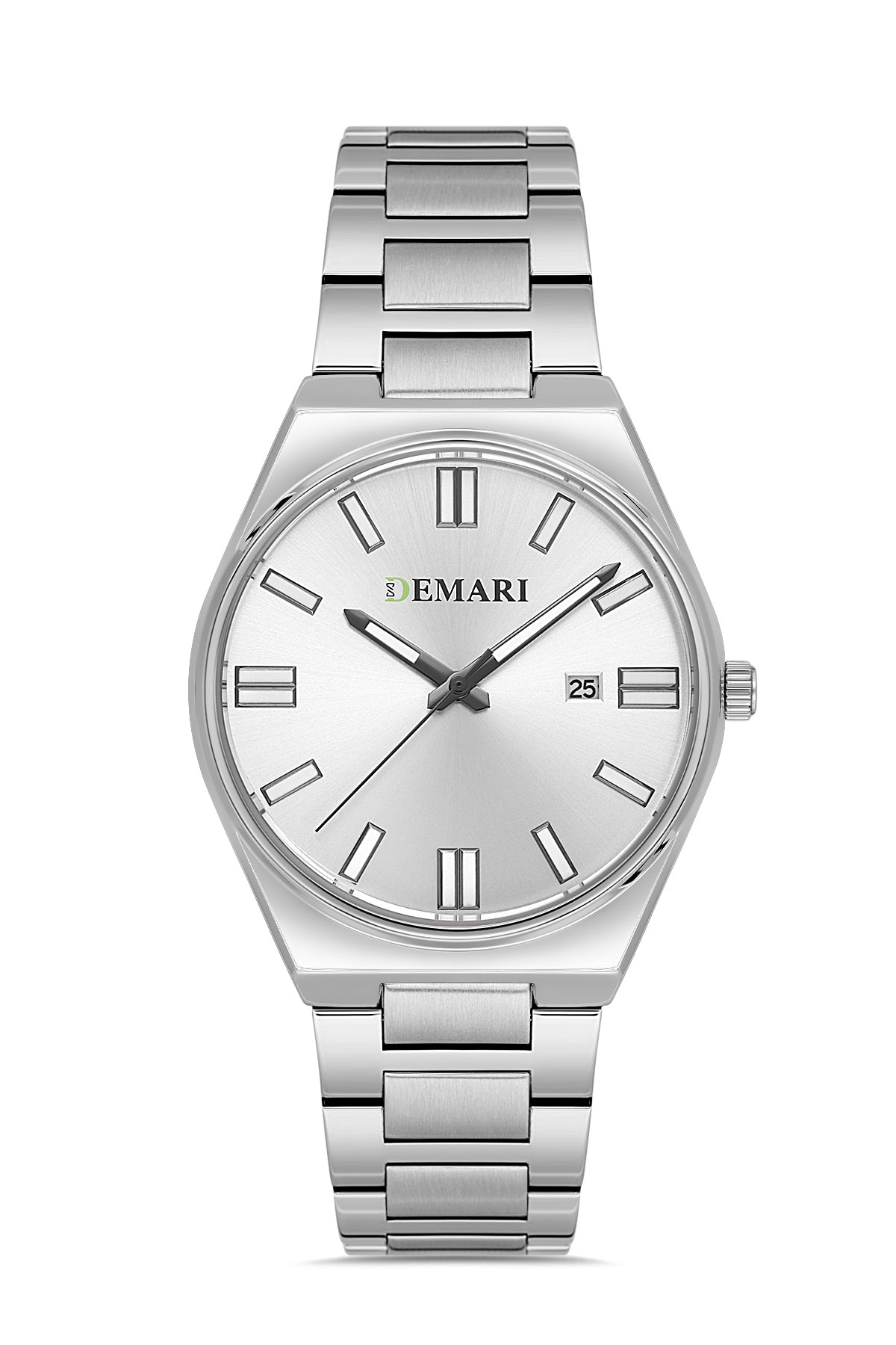 Erkek Kol Saati Quartz Mekanizma Gümüş Çelik Kordon Silver Kadran Tarih Göstergeli – DM-00109G-A1