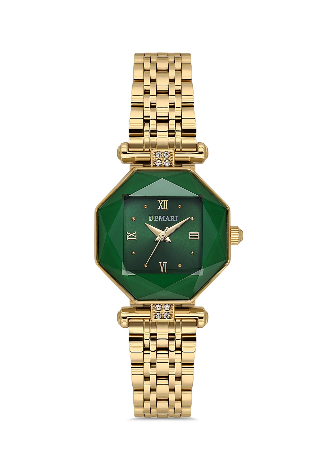 Kadın Kol Saati Quartz Mekanizma Gold Çelik Kordon Yeşil Kadran DM-00110L-B10