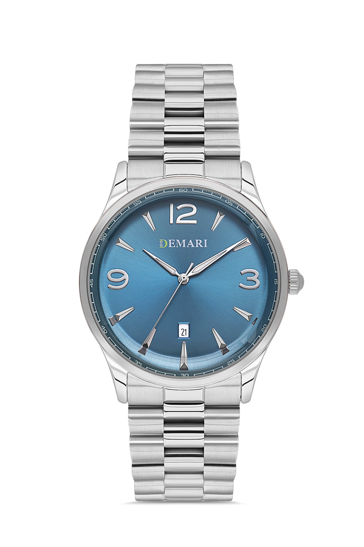 Erkek Kol Saati Quartz Mekanizma Gümüş Çelik Kasa ve Kordon Mavi Kadran DM-00117G-A3