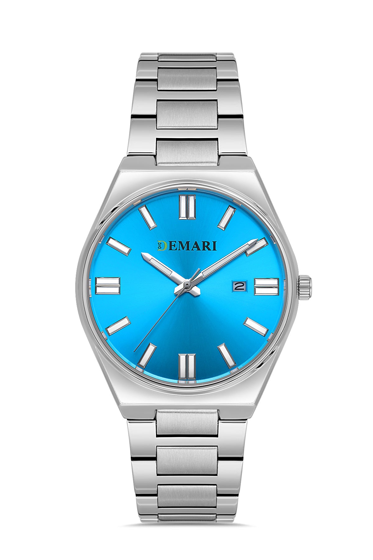 Erkek Kol Saati Quartz Mekanizma Gümüş Çelik Kordon Mavi Kadran Tarih Göstergeli – DM-00109G-A3A