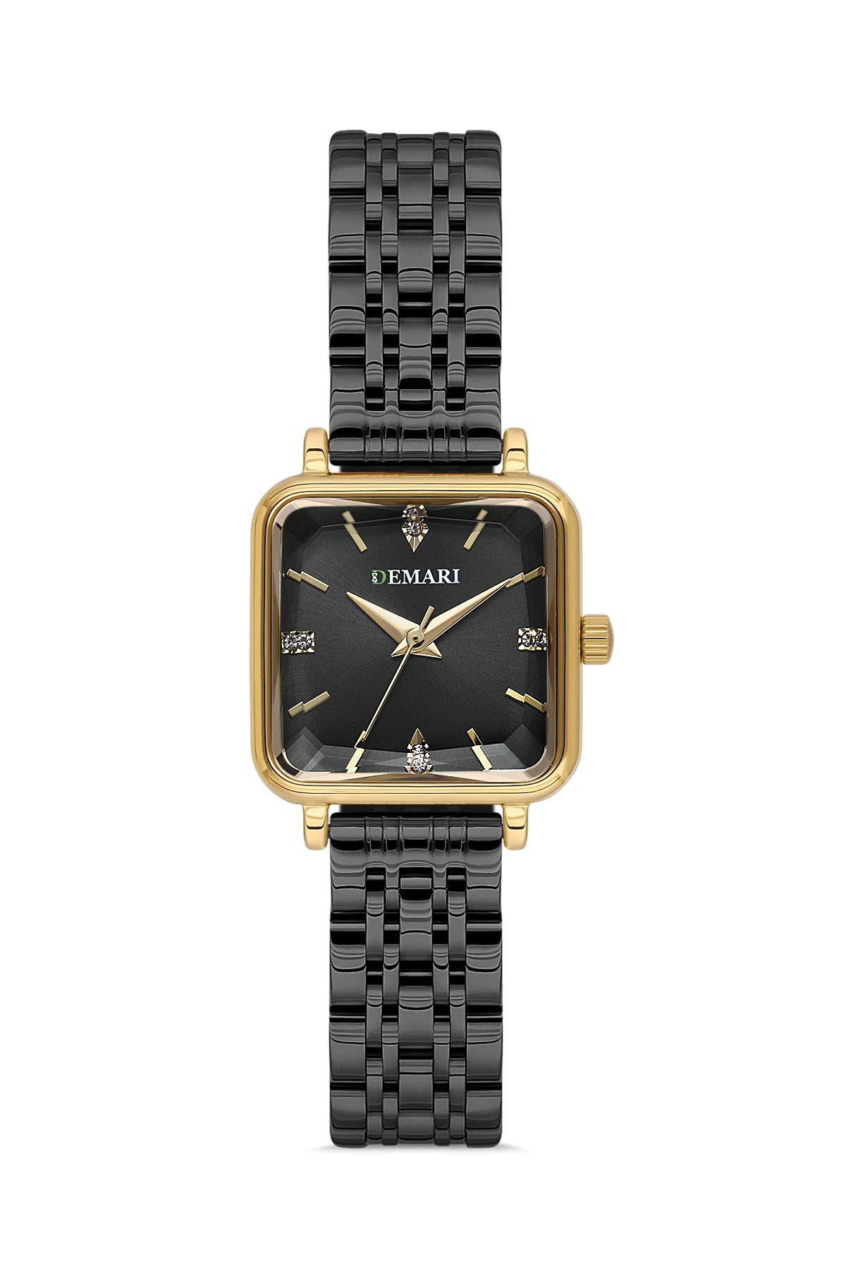 Kadın Kol Saati Quartz Mekanizma Siyah Renk Kare Kasa Siyah Kadran Taş Detaylı DM-00113L-N2