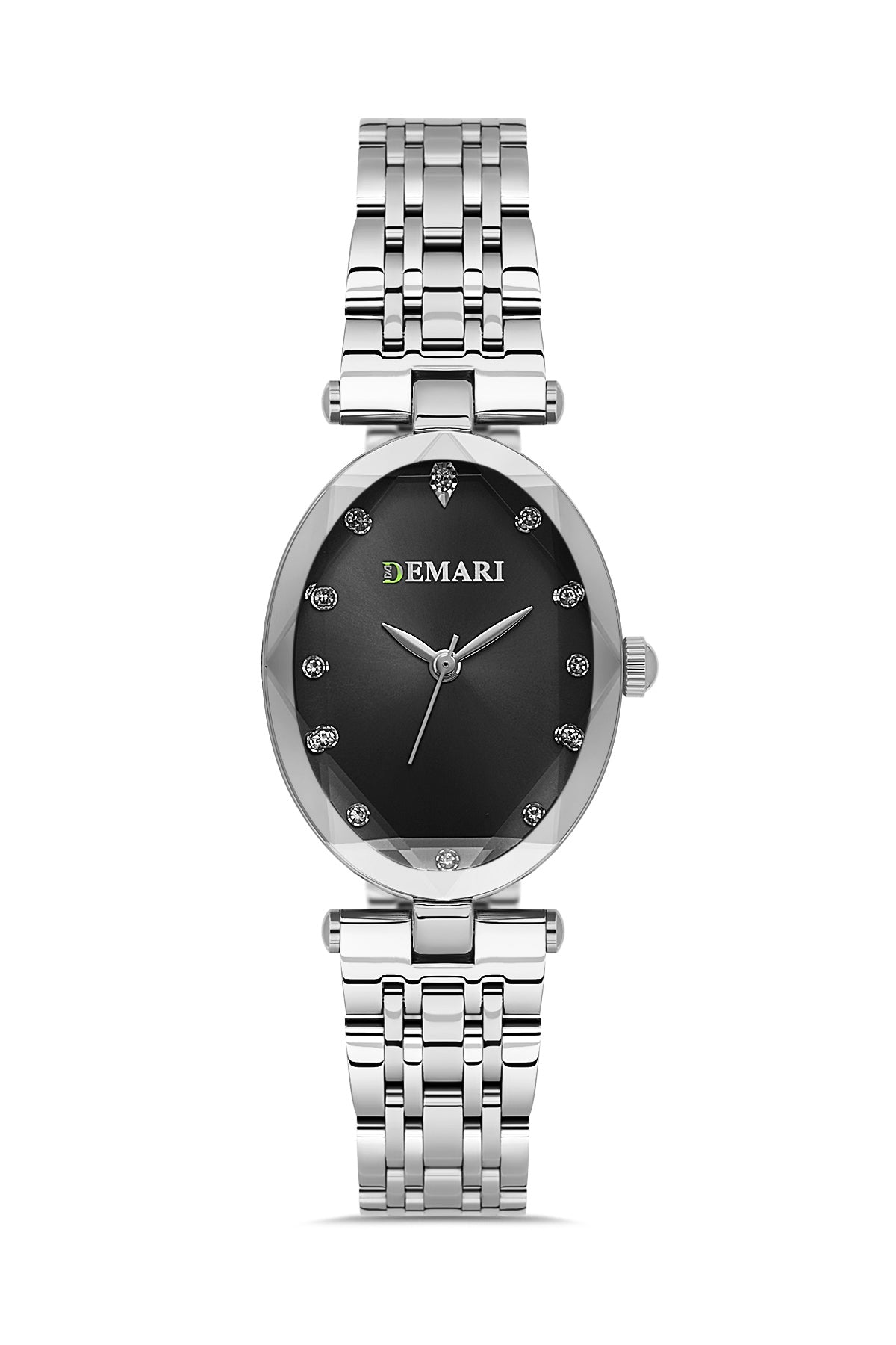 Kadın Kol Saati Quartz Mekanizma Gümüş Çelik Kordon Taş Detaylı Gümüş Kadran Oval Kasa DM-00105L-A2