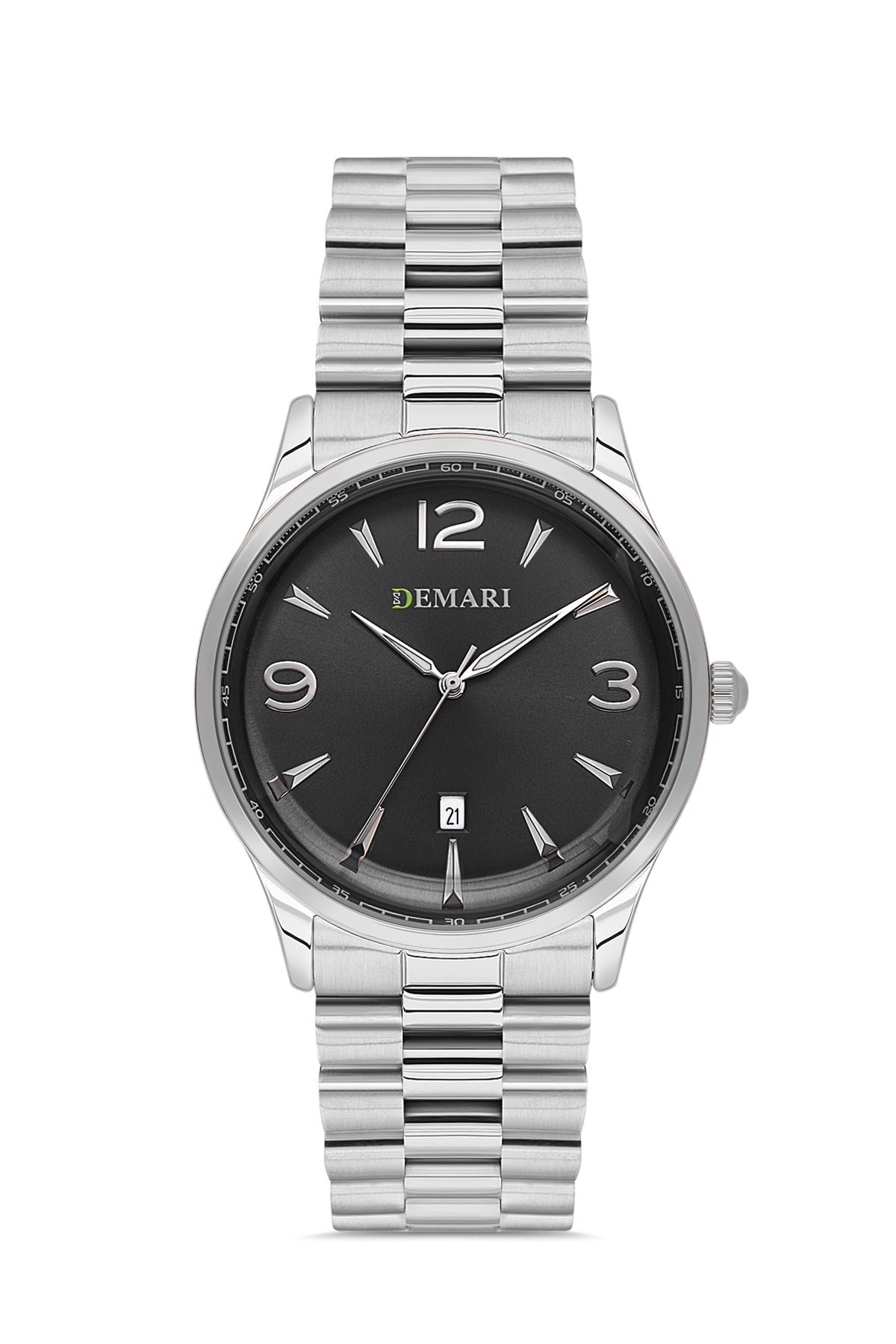 Erkek Kol Saati Quartz Mekanizma Gümüş Çelik Kasa ve Kordon Siyah Kadran DM-00117G-A2